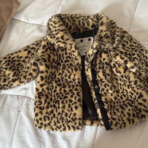 Cherokee Kids Leopard Print Faux Fur Jacket